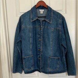Clio Blue Jean Jacket Classic Style Medium Wash Sz 18